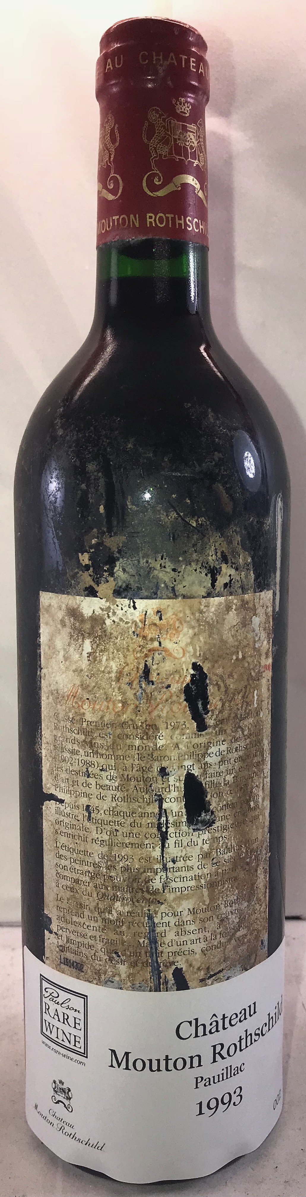 Chateau Mouton Rothschild 1993 Paulson Rare Wine Chateau Mouton Rothschild 1993 Paulson Rare Wine